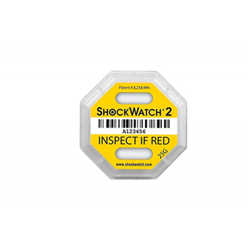 Indicateurs D'Impact Shockwatch 2 25G Jaune - Lot De 10 Unités Avec Étiquettes Compagnon